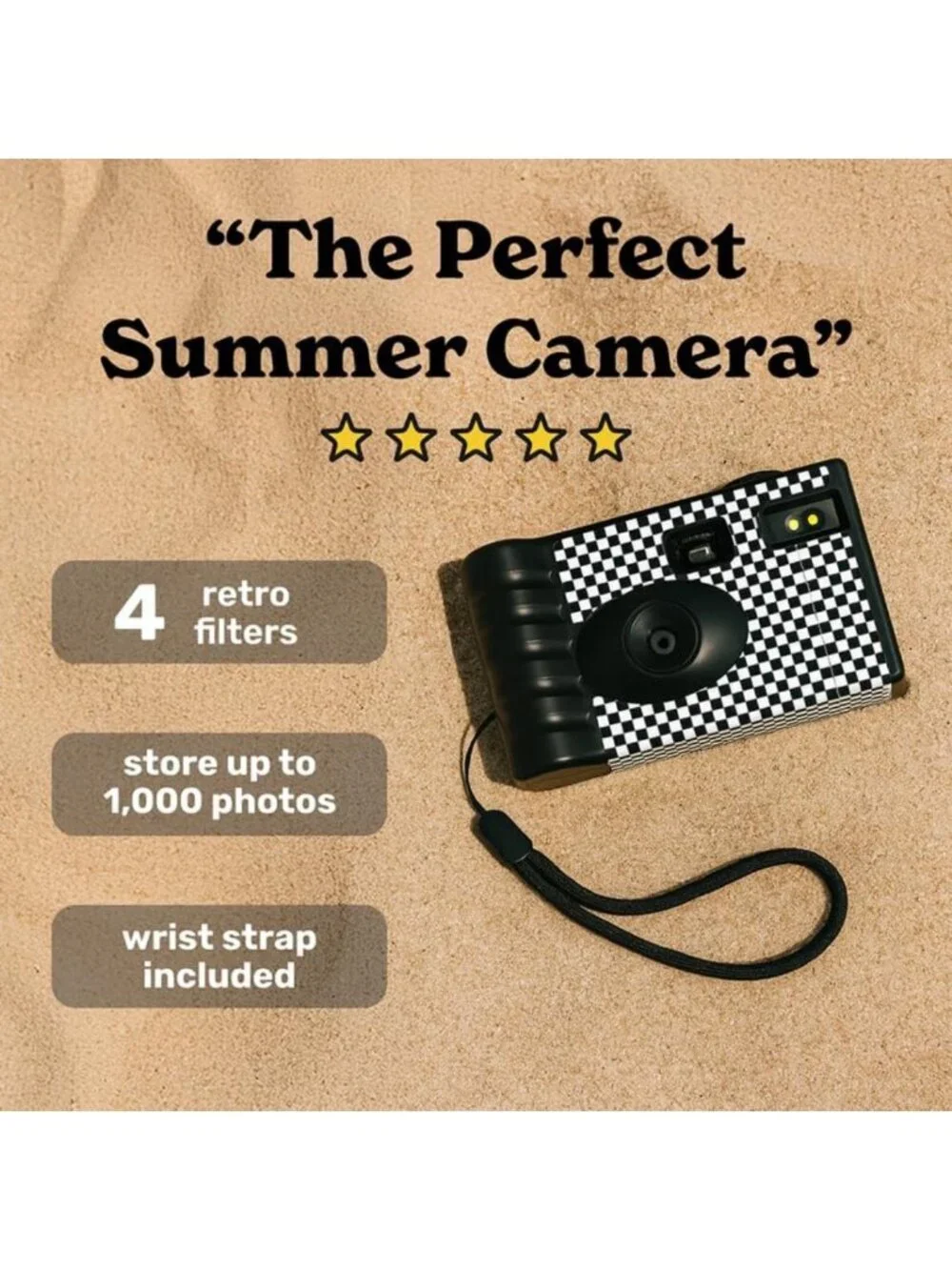 Screen-Free Digital Camera | 8MP, Rechargeable, Lightweight, Auto-Flash, Retro